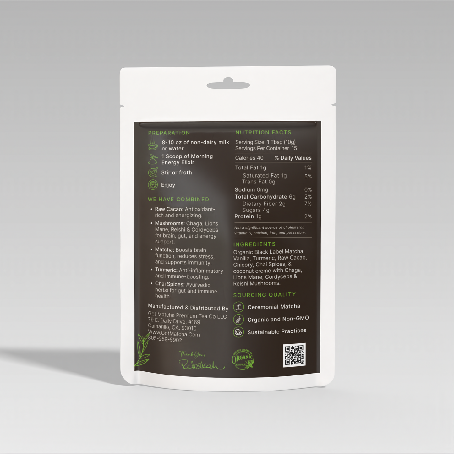 Raw Earth Functional Mushroom Elixir - 150g - chagit360