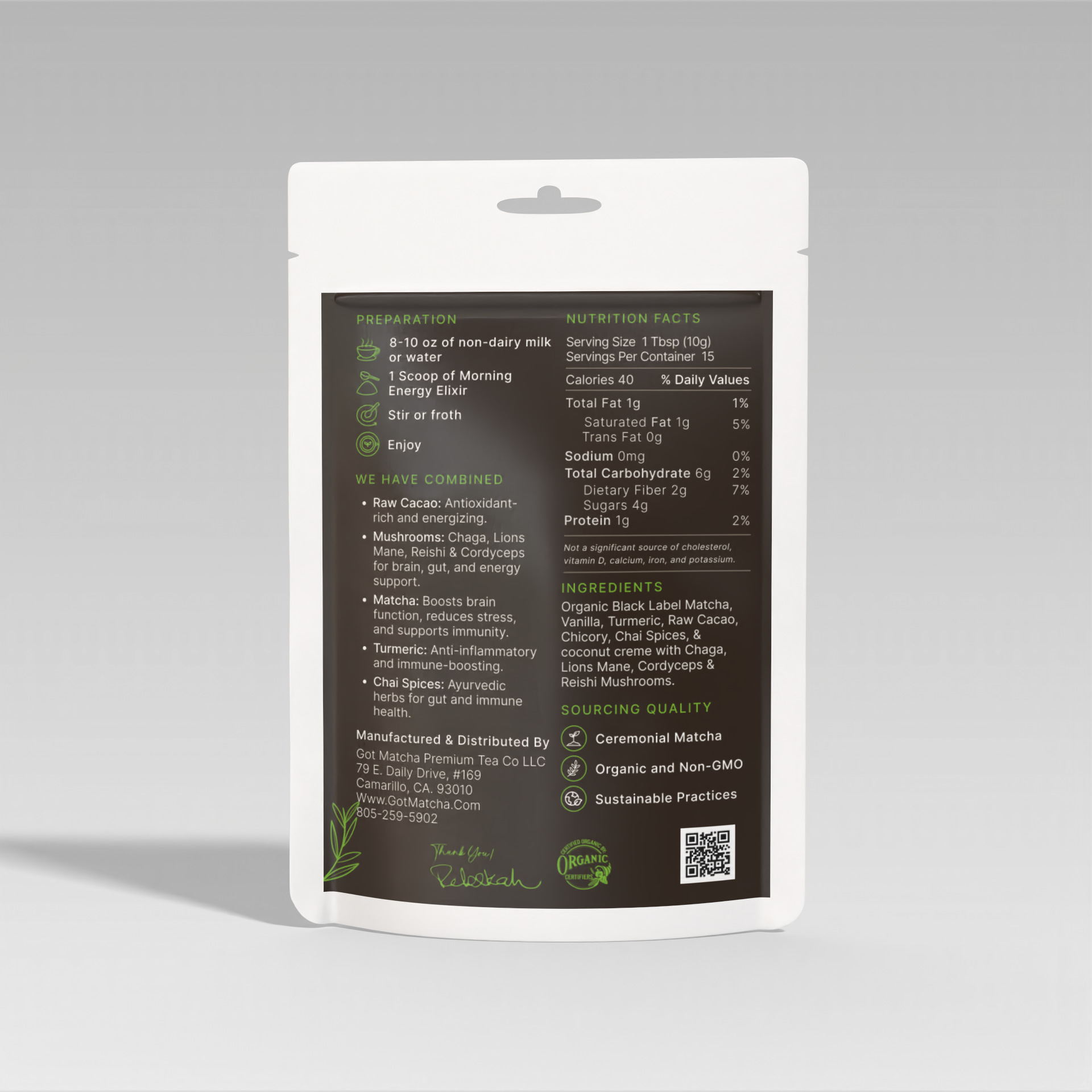 Raw Earth Functional Mushroom Elixir - 150g - chagit360