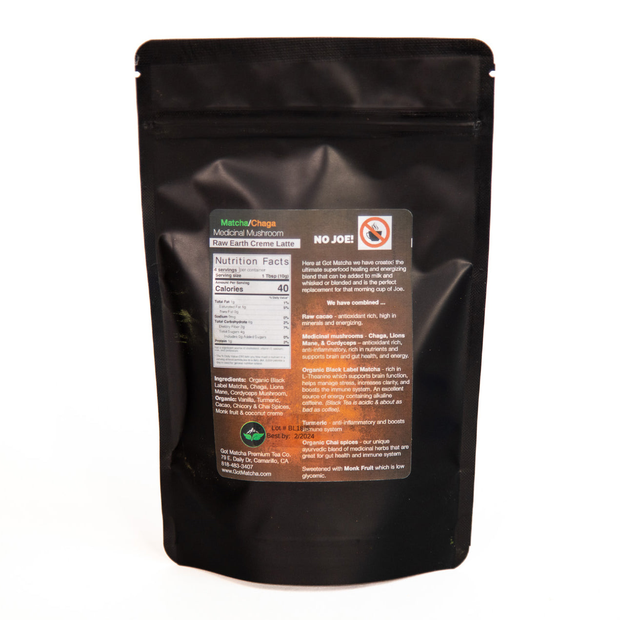Raw Earth Functional Mushroom Elixir - Creme Latte - 150g - chagit360